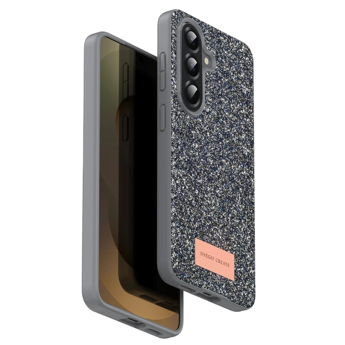 Onegif Samsung Galaxy A17 5G Bright Simli Kapak - Gümüş