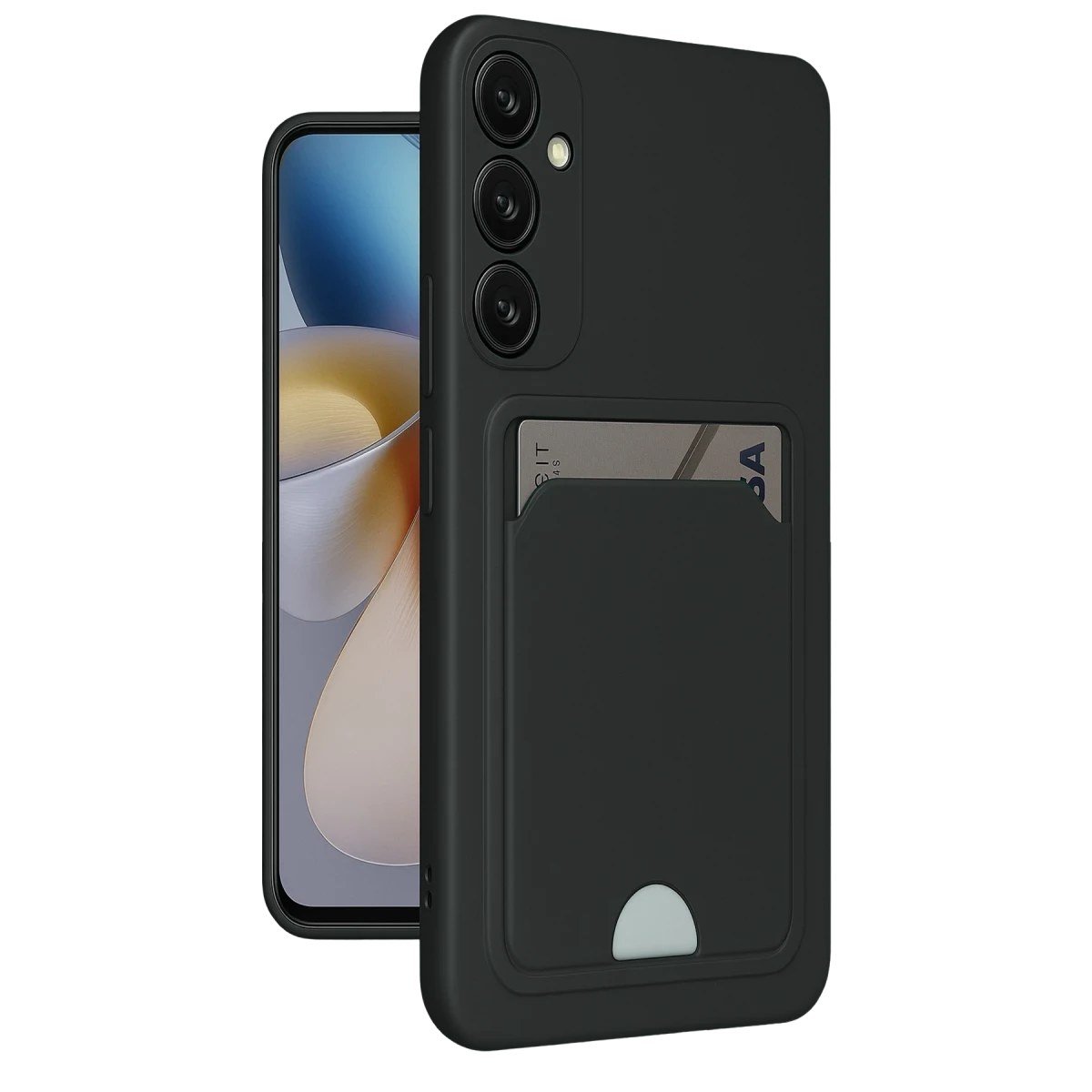 Samsung Galaxy A55 5G Kılıf Kelvin Kartvizitli Silikon - Siyah