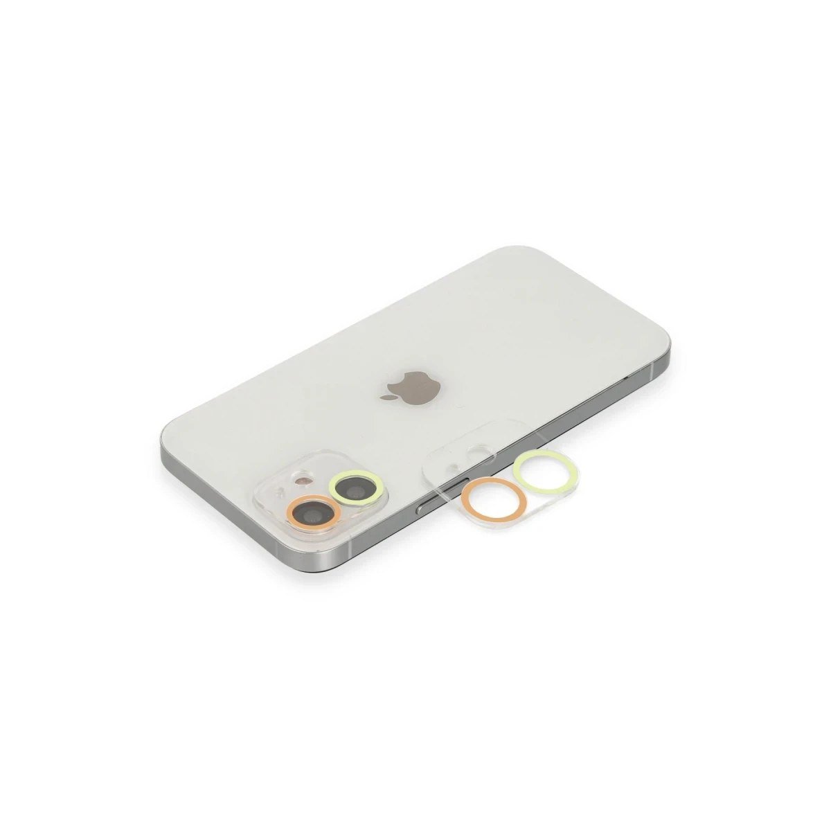 Apple iPhone 11 Renkli Kamera Lens Koruma Cam - Sarı-Turuncu
