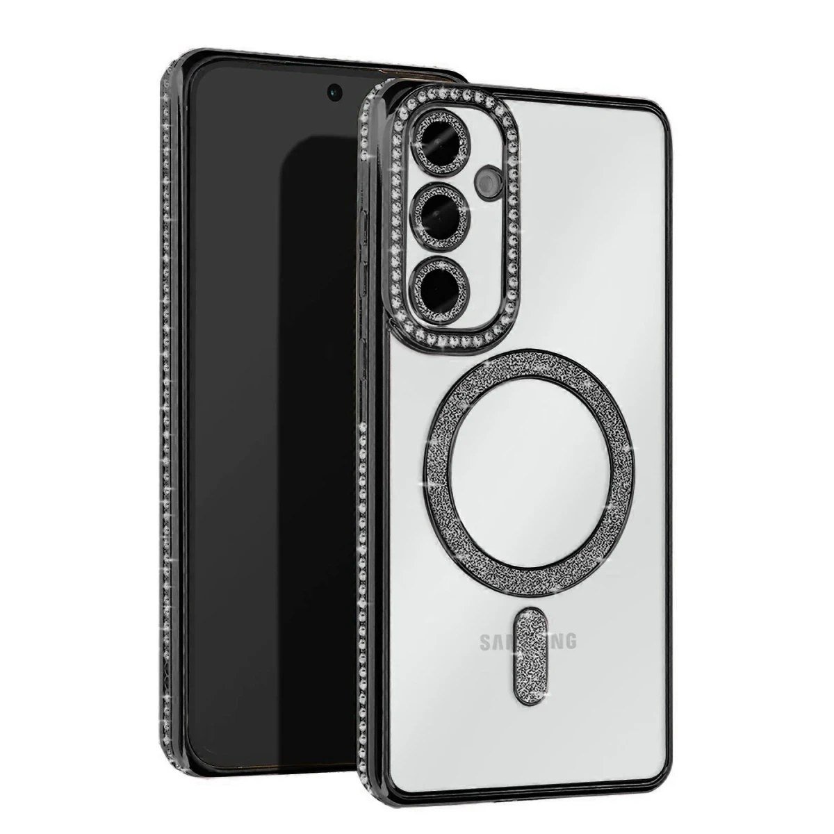 Samsung Galaxy A55 5G Joke Simli Magneticsafe Kılıf - Siyah