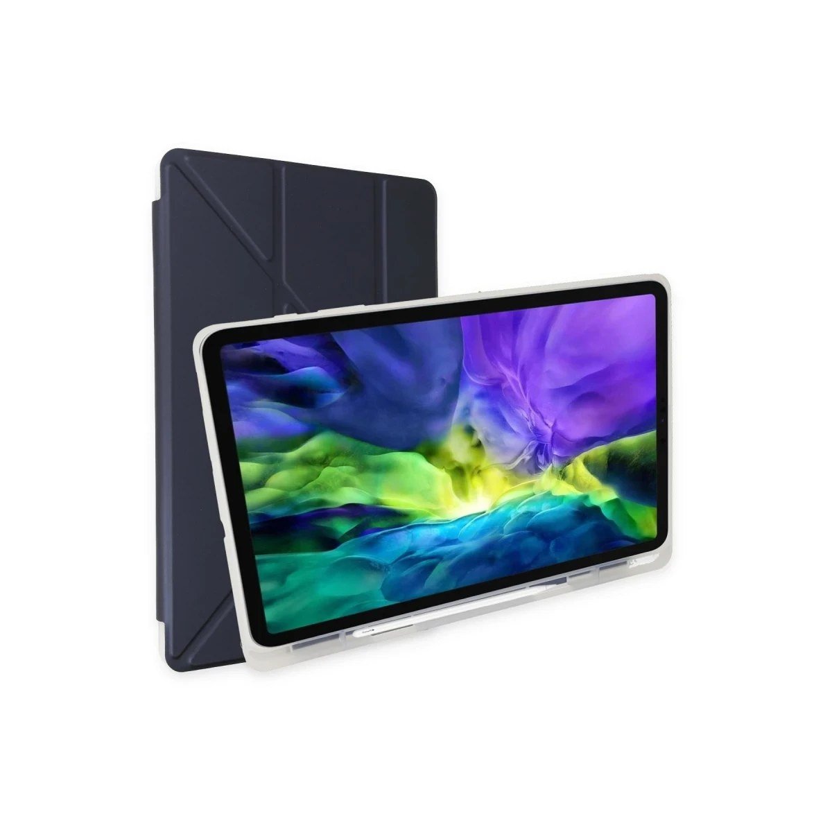 Apple iPad 10.2 (8.nesil) Kılıf Kalemlikli Mars Tablet Kılıfı - Lacivert