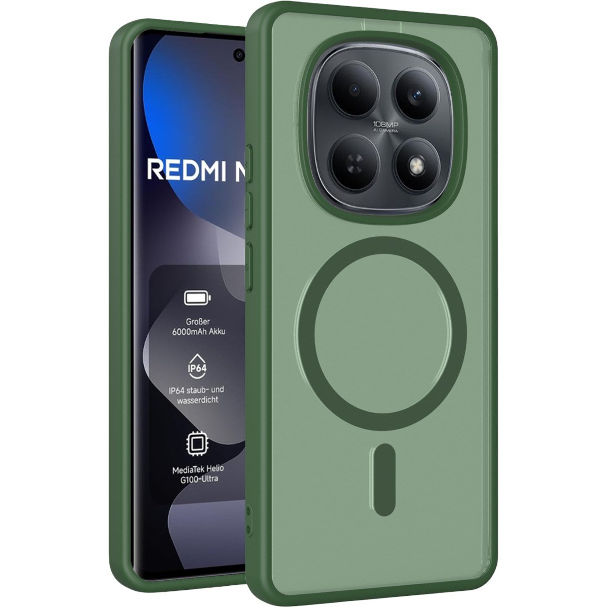 Joko Xiaomi Redmi Note 15 Pro 5G Jota Magsafe Kapak - Koyu Yeşil