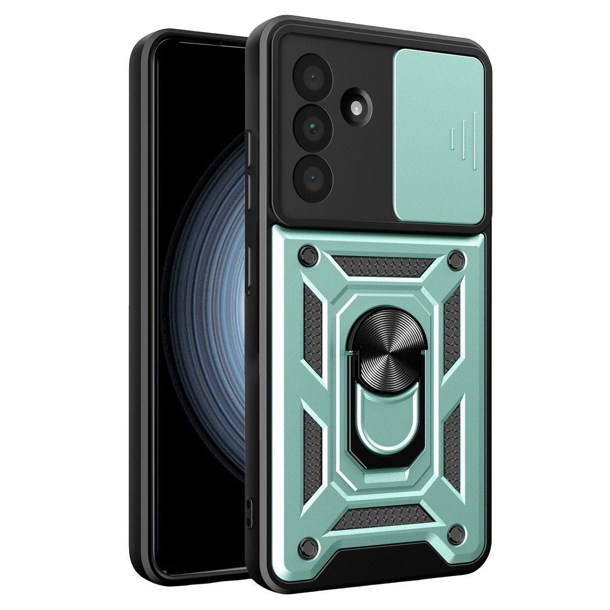 Samsung Galaxy A27 5G Pars Lens Yüzüklü Silikon - Yeşil
