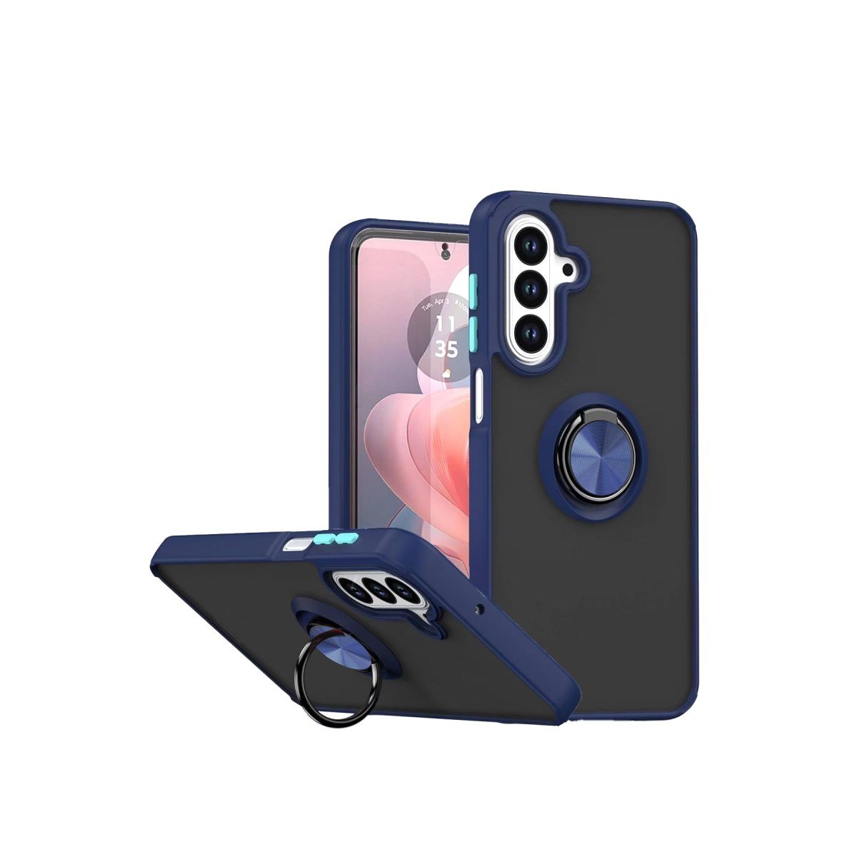 Samsung Galaxy A57 5G Montreal Yüzüklü Silikon Kapak - Lacivert