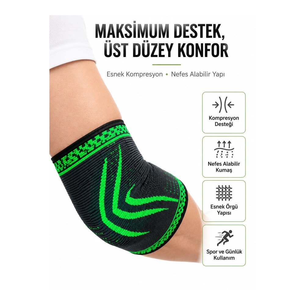 Dirsek Destekliği Kompresyonlu Elastik Spor Dirsek Koruyucu Günlük Kullanım İçin