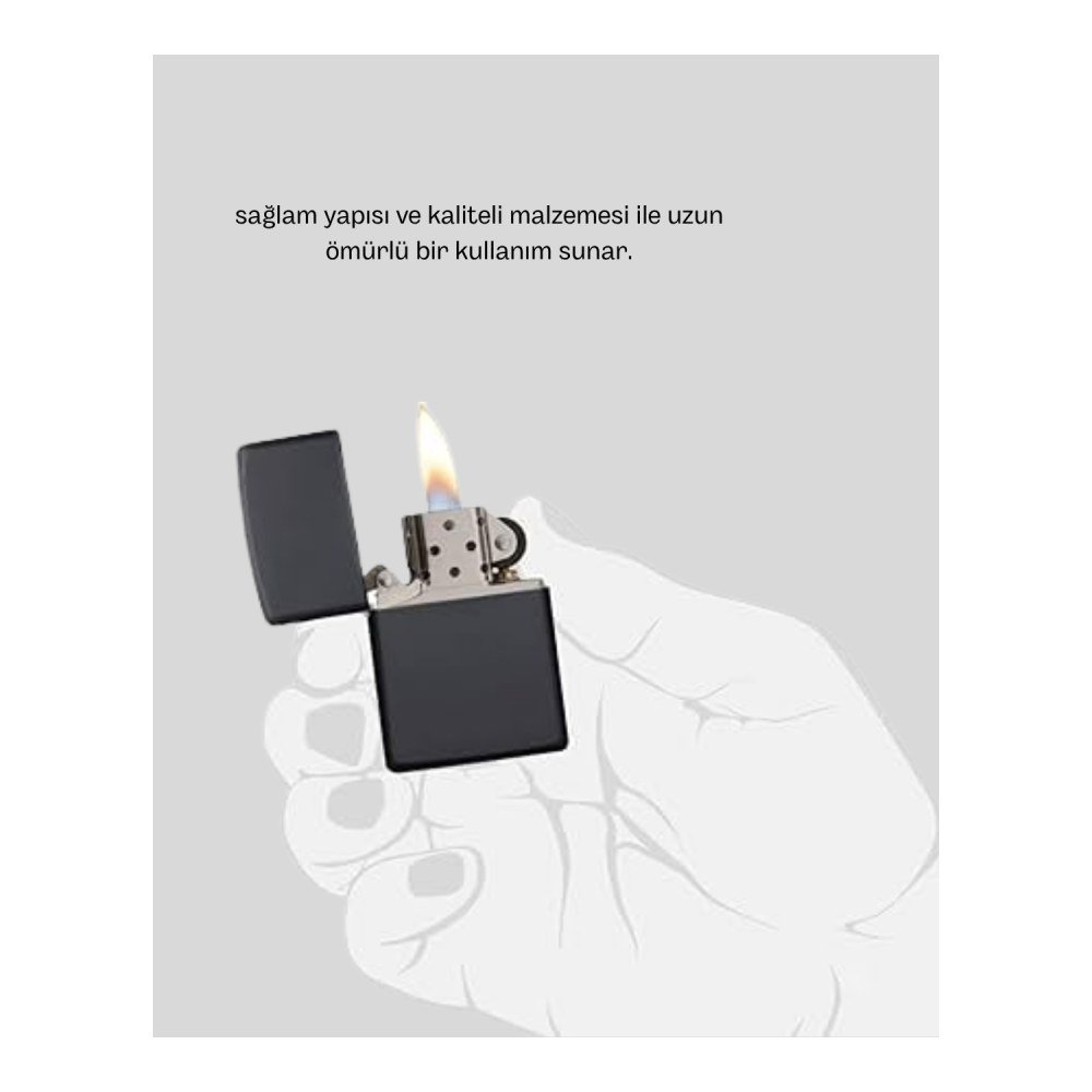 Metal Gövdeli Tasarım Çakmak Mat Yüzeyli ve Ergonomik Tutma Özellikli