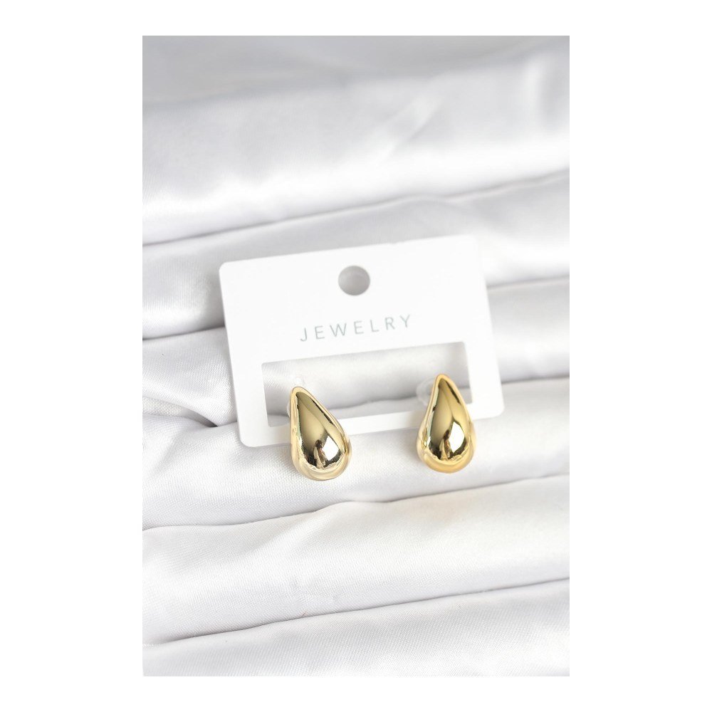 Gold Renk Damla Küpe 17 mm