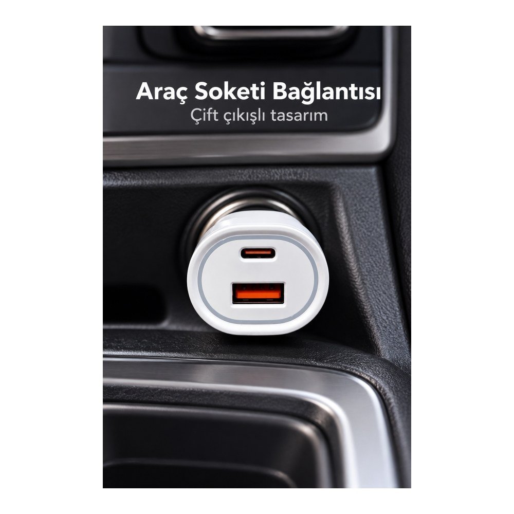 PD 22W Type C Çıkışlı Araç Şarj Cihazı