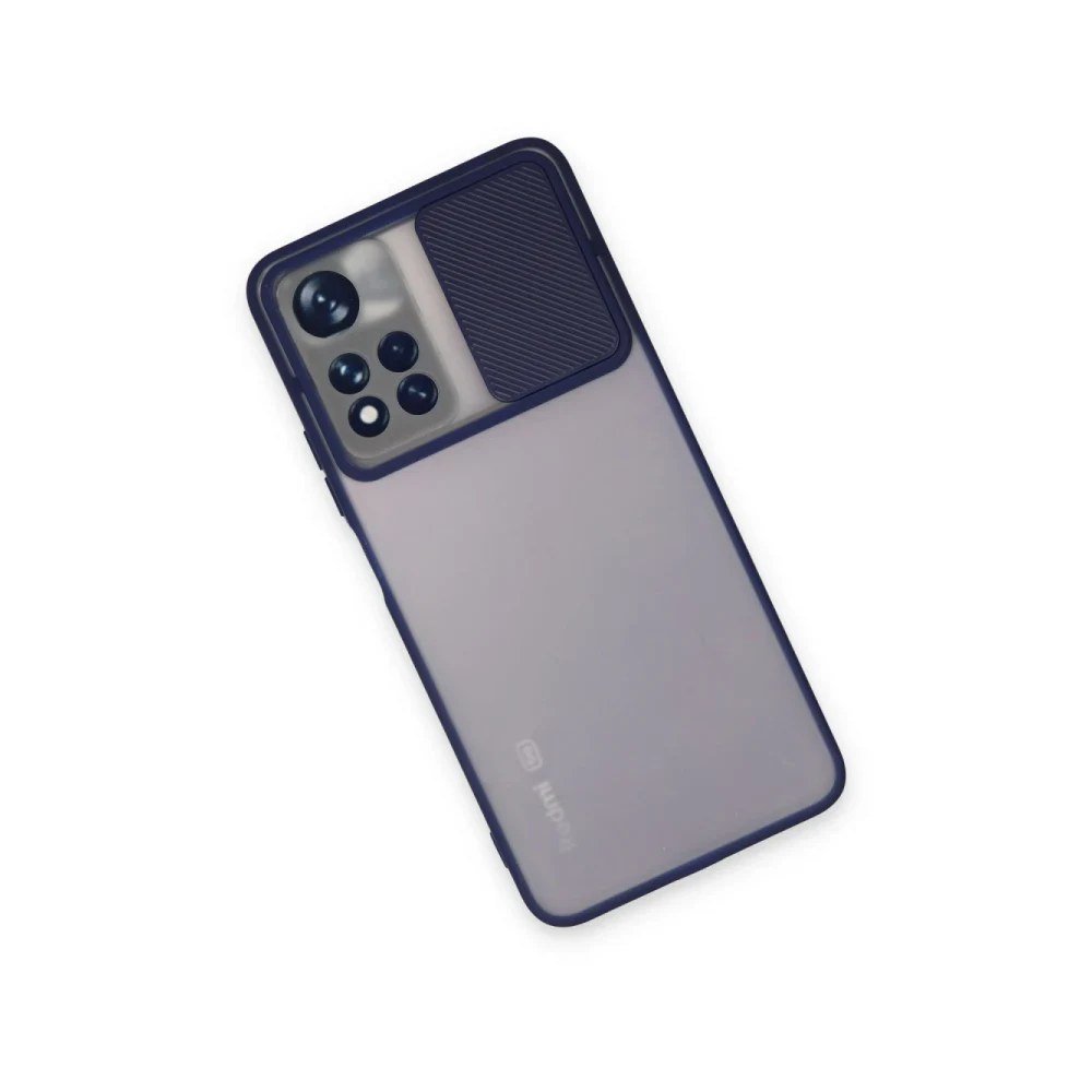 Xiaomi Redmi Note 11T Kılıf Palm Buzlu Kamera Sürgülü Silikon - Lacivert