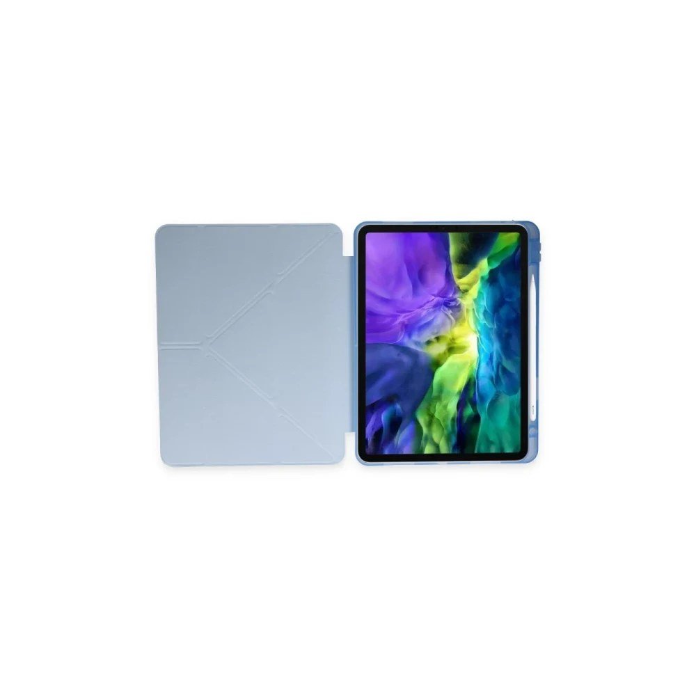 Apple iPad Pro 11 (2021) Kılıf Kalemlikli Hugo Tablet Kılıfı - Mavi