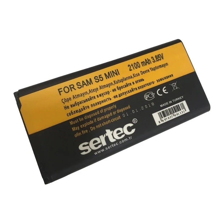 Güçlü Batarya 2100 Mah Galaxy S5 Mini Uyumlu