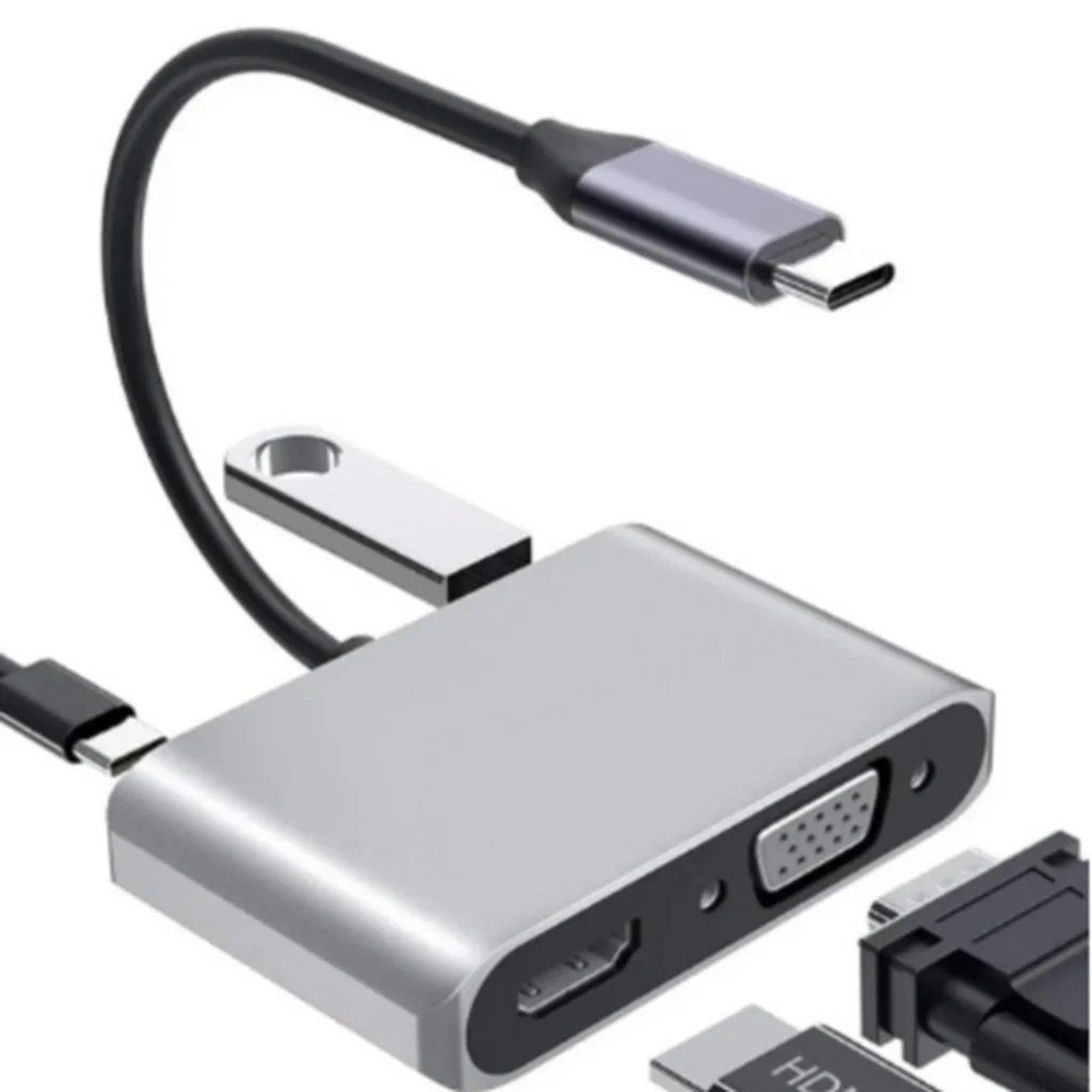 Kompakt 4k 4 İn 1 Bağlantı Adaptörü Usb-c Hdmı